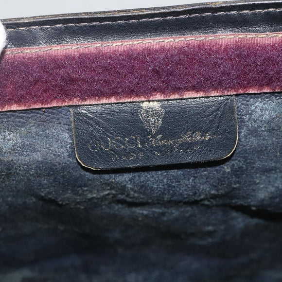 GUCCI GG Supreme Sherry Line Clutch Bag PVC Navy 37 014 2125 Auth hk3626