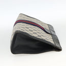 GUCCI GG Supreme Sherry Line Clutch Bag PVC Navy 37 014 2125 Auth hk3626-5