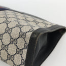 GUCCI GG Supreme Sherry Line Clutch Bag PVC Navy 37 014 2125 Auth hk3626-8
