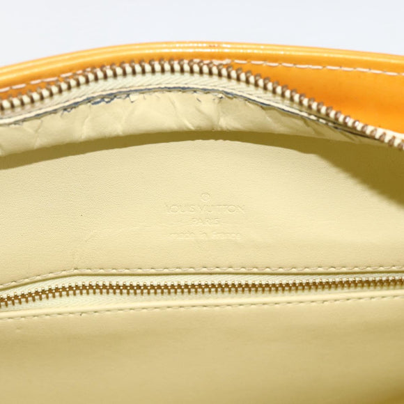 LOUIS VUITTON Monogram Vernis Houston Hand Bag Lime Yellow M91055 LV Auth hk3628