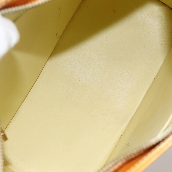 LOUIS VUITTON Monogram Vernis Houston Hand Bag Lime Yellow M91055 LV Auth hk3628