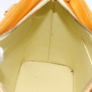 LOUIS VUITTON Monogram Vernis Houston Hand Bag Lime Yellow M91055 LV Auth hk3628-19