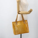 LOUIS VUITTON Monogram Vernis Houston Hand Bag Lime Yellow M91055 LV Auth hk3628-24