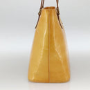 LOUIS VUITTON Monogram Vernis Houston Hand Bag Lime Yellow M91055 LV Auth hk3628-3