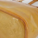 LOUIS VUITTON Monogram Vernis Houston Hand Bag Beige M91004 LV Auth hk3629-14