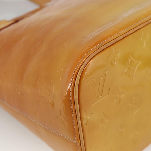 LOUIS VUITTON Monogram Vernis Houston Hand Bag Beige M91004 LV Auth hk3629