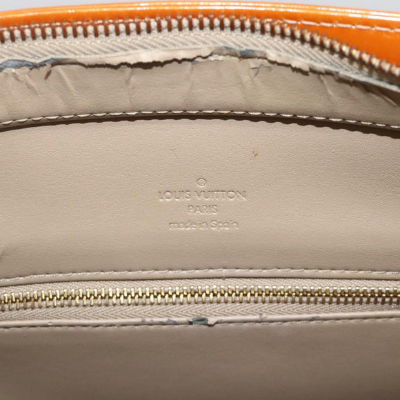 LOUIS VUITTON Monogram Vernis Houston Hand Bag Beige M91004 LV Auth hk3629