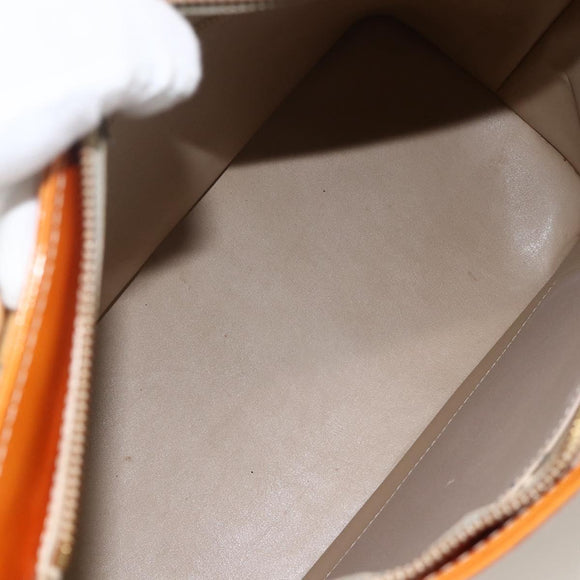 LOUIS VUITTON Monogram Vernis Houston Hand Bag Beige M91004 LV Auth hk3629