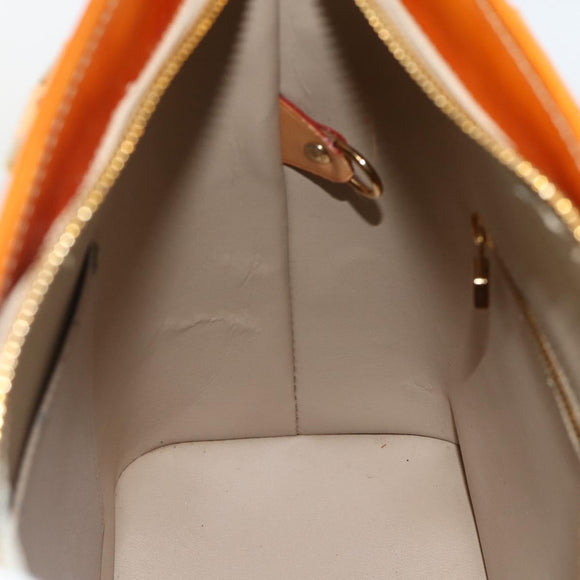 LOUIS VUITTON Monogram Vernis Houston Hand Bag Beige M91004 LV Auth hk3629