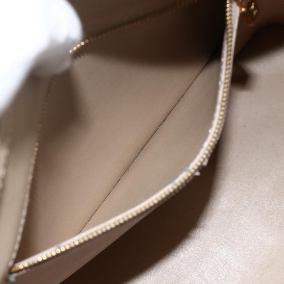 LOUIS VUITTON Monogram Vernis Houston Hand Bag Beige M91004 LV Auth hk3629
