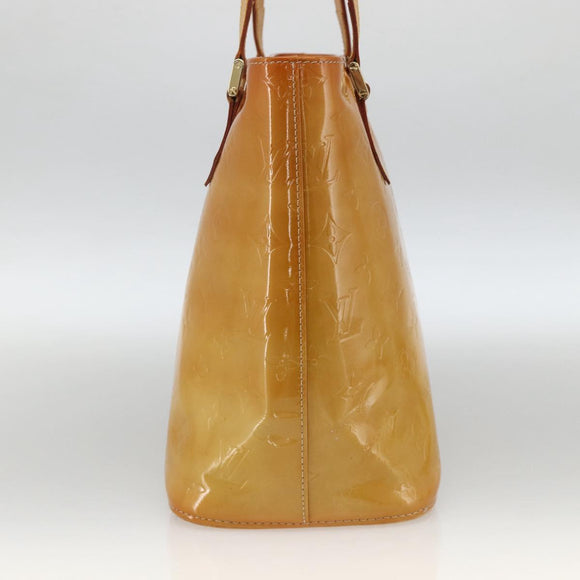 LOUIS VUITTON Monogram Vernis Houston Hand Bag Beige M91004 LV Auth hk3629