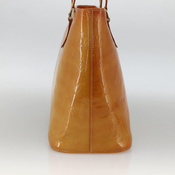 LOUIS VUITTON Monogram Vernis Houston Hand Bag Beige M91004 LV Auth hk3629