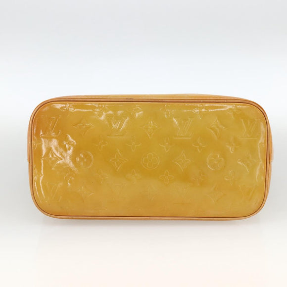 LOUIS VUITTON Monogram Vernis Houston Hand Bag Beige M91004 LV Auth hk3629