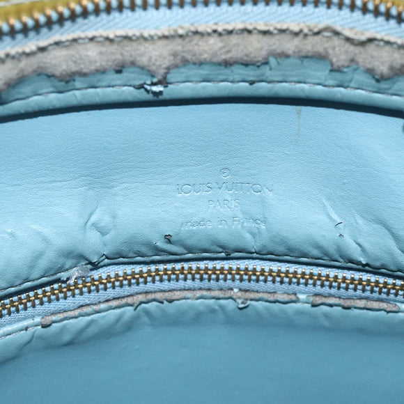 LOUIS VUITTON Monogram Vernis Houston Hand Bag Baby Blue M91005 LV Auth hk3630
