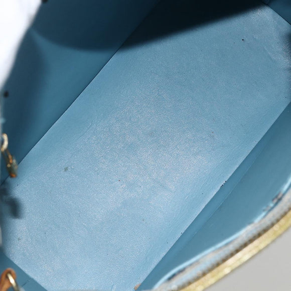 LOUIS VUITTON Monogram Vernis Houston Hand Bag Baby Blue M91005 LV Auth hk3630