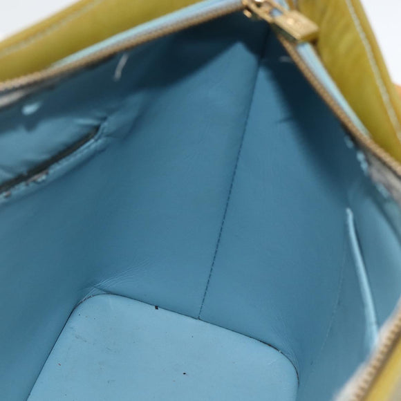 LOUIS VUITTON Monogram Vernis Houston Hand Bag Baby Blue M91005 LV Auth hk3630