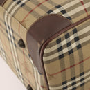 Burberrys Nova Check Boston Bag PVC 2way Beige Gold Auth hk3640-18