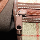 Burberrys Nova Check Boston Bag PVC 2way Beige Gold Auth hk3640-24