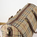 Burberrys Nova Check Boston Bag PVC 2way Beige Gold Auth hk3640-6