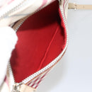 BURBERRY Nova Check Blue Label Bag Canvas Leather White Silver Auth hk3641A-23