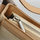 BURBERRY Shoulder Bag Canvas Light Beige Silver Auth hk3642-10