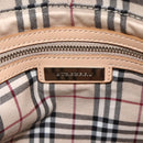 BURBERRY Shoulder Bag Canvas Light Beige Silver Auth hk3642-11
