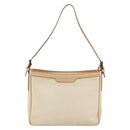 BURBERRY Shoulder Bag Canvas Light Beige Silver Auth hk3642-13
