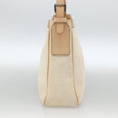 BURBERRY Shoulder Bag Canvas Light Beige Silver Auth hk3642-4