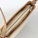 BURBERRY Shoulder Bag Canvas Light Beige Silver Auth hk3642-6