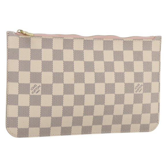 LOUIS VUITTON Damier Azur Neverfull MM Pouch Pouch LV Auth hk3645