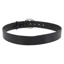 GUCCI Interlocking Belt Leather 38.6"" Black Silver 114984 Auth hk3646-2