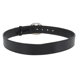 GUCCI Interlocking Belt Leather 38.6"" Black Silver 114984 Auth hk3646 - 0