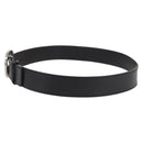 GUCCI Interlocking Belt Leather 38.6"" Black Silver 114984 Auth hk3646-3