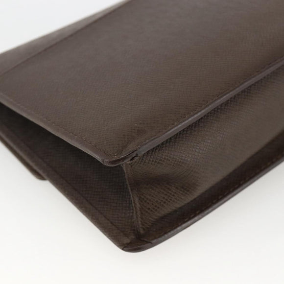 LOUIS VUITTON Taiga Selenga Clutch Bag Grizzly M30788 LV Auth hk3660