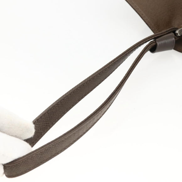 LOUIS VUITTON Taiga Selenga Clutch Bag Grizzly M30788 LV Auth hk3660