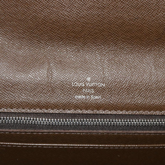LOUIS VUITTON Taiga Selenga Clutch Bag Grizzly M30788 LV Auth hk3660