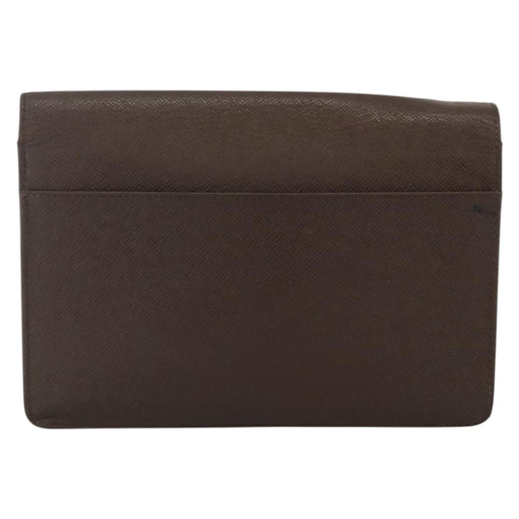 LOUIS VUITTON Taiga Selenga Clutch Bag Grizzly M30788 LV Auth hk3660