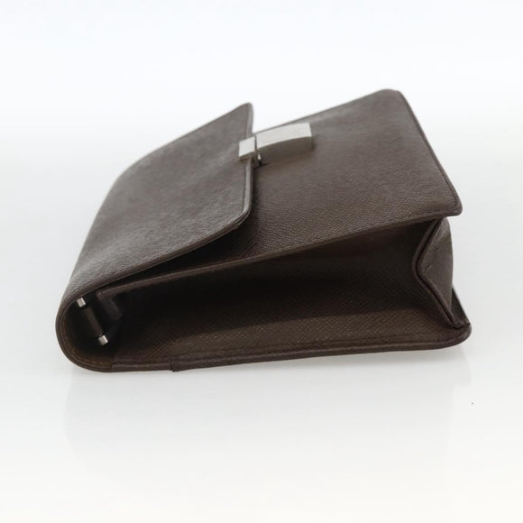 LOUIS VUITTON Taiga Selenga Clutch Bag Grizzly M30788 LV Auth hk3660