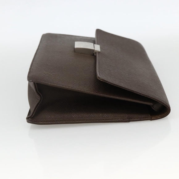 LOUIS VUITTON Taiga Selenga Clutch Bag Grizzly M30788 LV Auth hk3660
