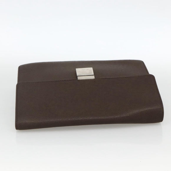 LOUIS VUITTON Taiga Selenga Clutch Bag Grizzly M30788 LV Auth hk3660