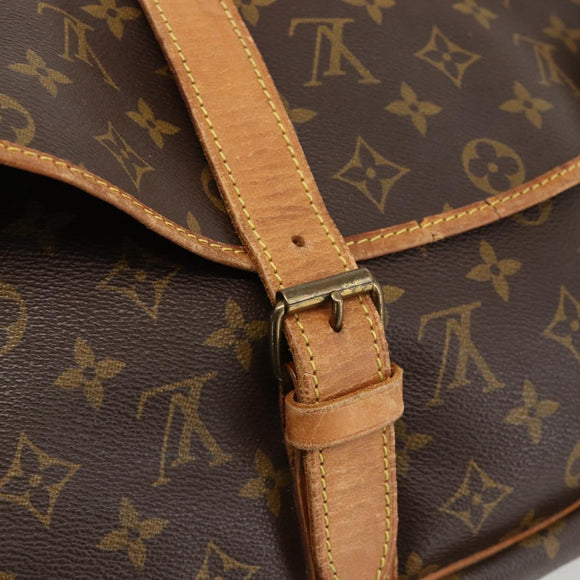 LOUIS VUITTON Monogram Saumur 35 Shoulder Bag M42254 LV Auth hk3665
