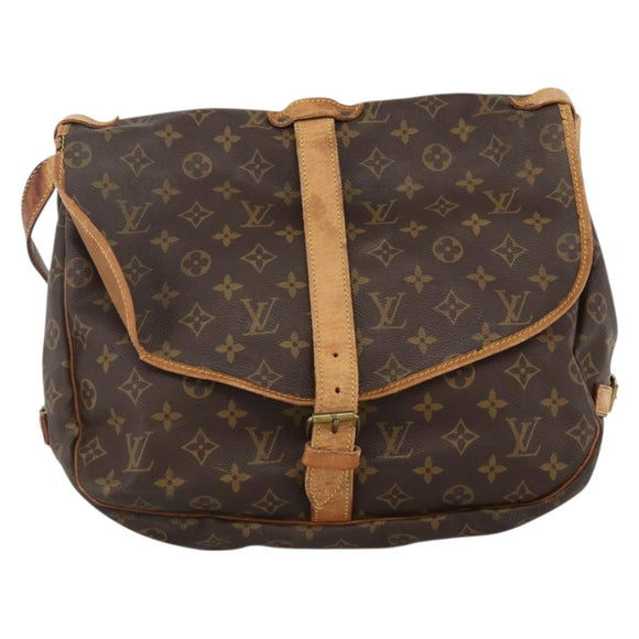 LOUIS VUITTON Monogram Saumur 35 Shoulder Bag M42254 LV Auth hk3665