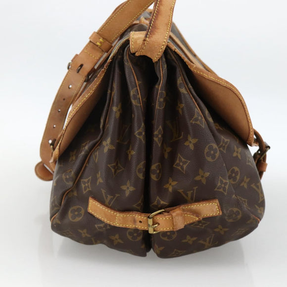 LOUIS VUITTON Monogram Saumur 35 Shoulder Bag M42254 LV Auth hk3665