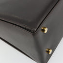 Salvatore Ferragamo Gancini Hand Bag Leather 2way Dark Brown Gold Auth hk3673-16