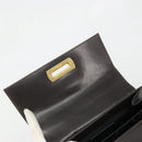 Salvatore Ferragamo Gancini Hand Bag Leather 2way Dark Brown Gold Auth hk3673-10