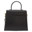 Salvatore Ferragamo Gancini Hand Bag Leather 2way Dark Brown Gold Auth hk3673-2