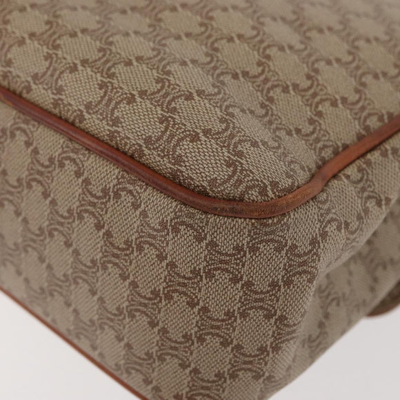 CELINE Macadam Canvas Hand Bag PVC Beige Gold Auth hk3675