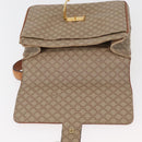 CELINE Macadam Canvas Hand Bag PVC Beige Gold Auth hk3675-18