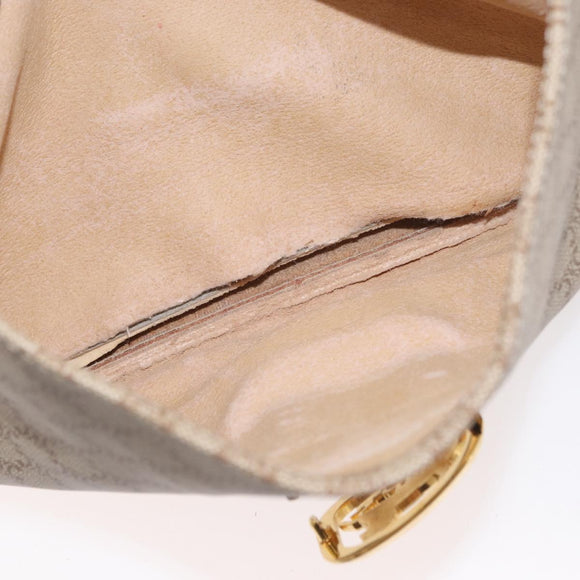 CELINE Macadam Canvas Hand Bag PVC Beige Gold Auth hk3675