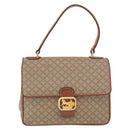 CELINE Macadam Canvas Hand Bag PVC Beige Gold Auth hk3675-13